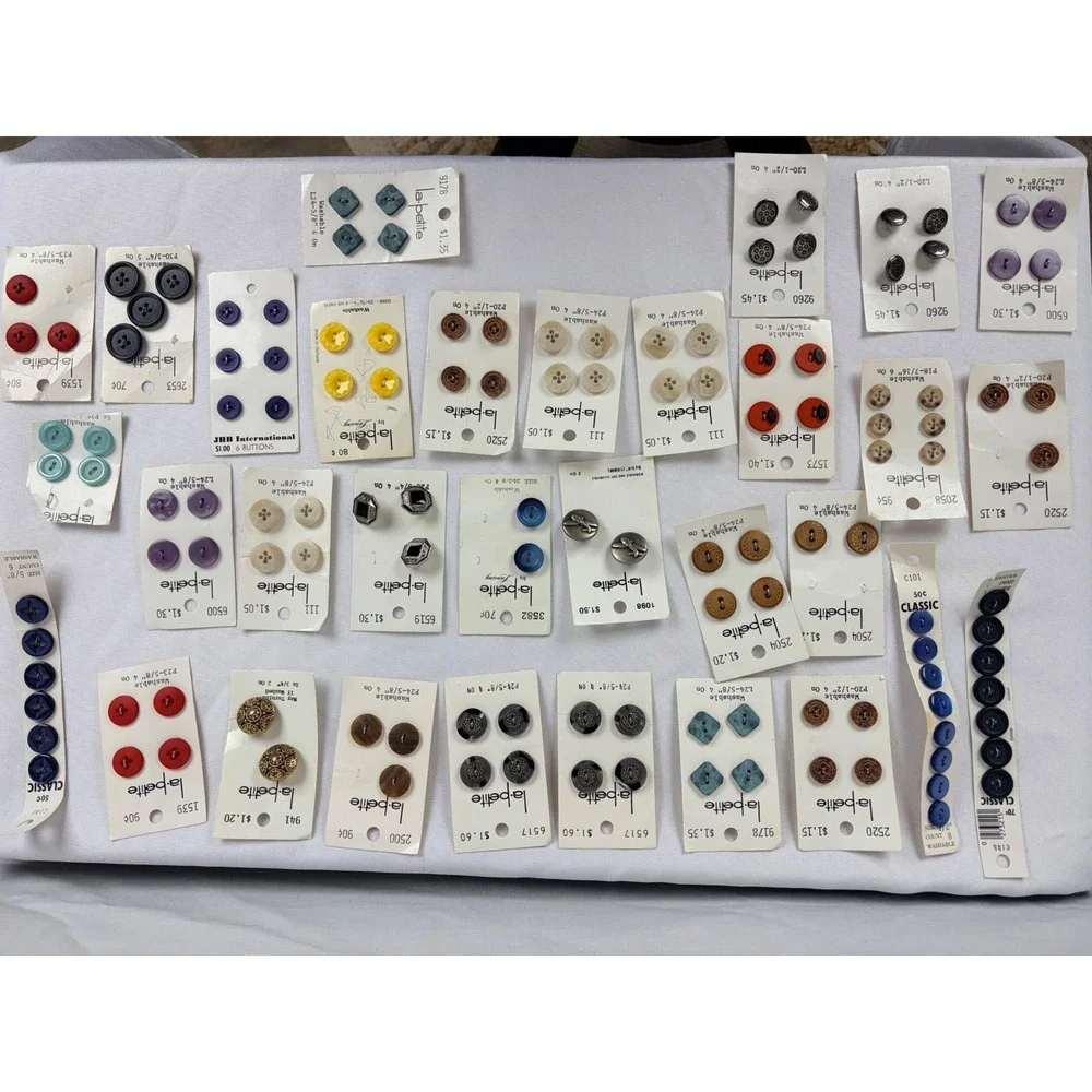 Vintage La Petite Lansing Sewing Button Lot JHB International Assorted Colors 32